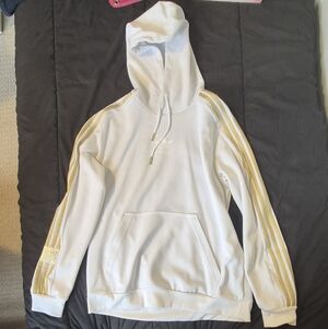 Adidas White Chile 20 Hoodie with Gold Stripes